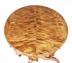 Swedish 1890s Burr Birch Occasional Table with Oval Top and Carved Apron - 3550133