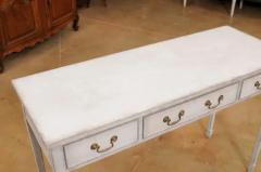 Swedish 1890s Painted Wood Console Table with Three Drawers and Tapered Legs - 3498436