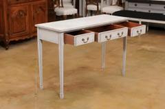 Swedish 1890s Painted Wood Console Table with Three Drawers and Tapered Legs - 3498437