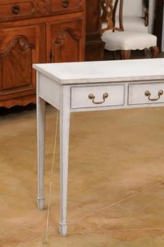 Swedish 1890s Painted Wood Console Table with Three Drawers and Tapered Legs - 3498441