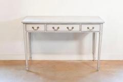 Swedish 1890s Painted Wood Console Table with Three Drawers and Tapered Legs - 3729991