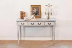 Swedish 1890s Painted Wood Console Table with Three Drawers and Tapered Legs - 3730018