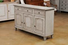 Swedish 1890s Painted Wood Sideboard with Three Drawers over Three Doors - 3491220