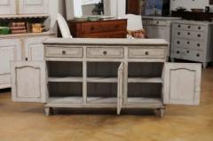 Swedish 1890s Painted Wood Sideboard with Three Drawers over Three Doors - 3491239