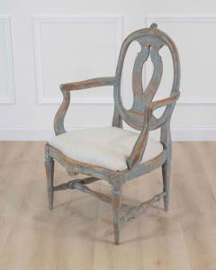 Swedish 18th Century Gustavian Painted Armchair - 4758145