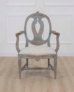 Swedish 18th Century Gustavian Painted Armchair - 4758149
