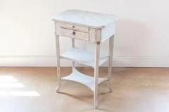 Swedish 1900s Gustavian Style Painted Console Table with Two Drawers and Shelves - 3722388