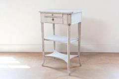 Swedish 1900s Gustavian Style Painted Console Table with Two Drawers and Shelves - 3722395