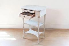 Swedish 1900s Gustavian Style Painted Console Table with Two Drawers and Shelves - 3722396