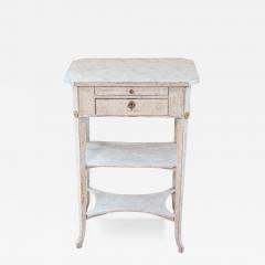 Swedish 1900s Gustavian Style Painted Console Table with Two Drawers and Shelves - 3728335