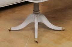 Swedish 1900s Painted Two Pillar Extension Dining Table with Brass Lion Feet - 3498564