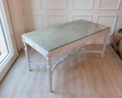 Swedish 1920s Painted Center Table with Green Marble Top - 4599724