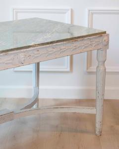 Swedish 1920s Painted Center Table with Green Marble Top - 4599725
