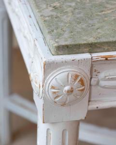 Swedish 1920s Painted Center Table with Green Marble Top - 4599734