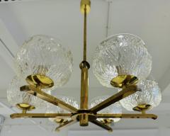 Swedish 1970s Mid Century Floral Glass Chandelier Pendant - 4314835