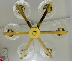 Swedish 1970s Mid Century Floral Glass Chandelier Pendant - 4314837