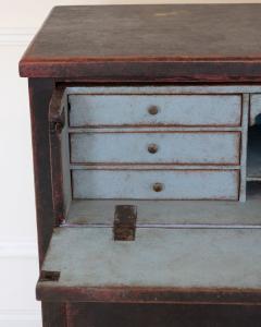 Swedish 19th Century Black Painted Oak Secretary Bureau circa 1830 1850 - 4791364