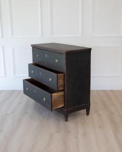 Swedish 19th Century Black Painted Oak Secretary Bureau circa 1830 1850 - 4791365