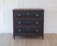 Swedish 19th Century Black Painted Oak Secretary Bureau circa 1830 1850 - 4791368
