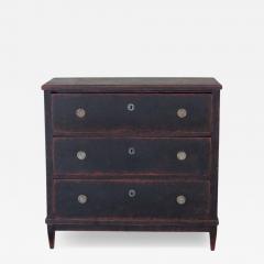 Swedish 19th Century Black Painted Oak Secretary Bureau circa 1830 1850 - 4791724