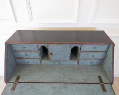 Swedish 19th Century Black Painted Pine Secretary Desk circa 1830 1840 - 4791379