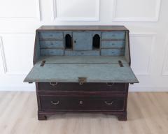Swedish 19th Century Black Painted Pine Secretary Desk circa 1830 1840 - 4791383