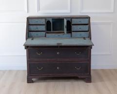 Swedish 19th Century Black Painted Pine Secretary Desk circa 1830 1840 - 4791384
