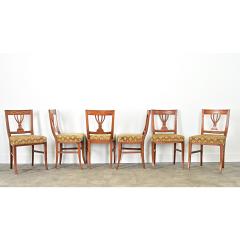 Swedish 19th Century Carved Oak Dining Chairs Set of Six - 4482420