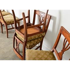 Swedish 19th Century Carved Oak Dining Chairs Set of Six - 4482423