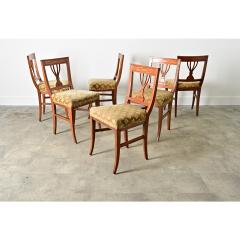 Swedish 19th Century Carved Oak Dining Chairs Set of Six - 4482428
