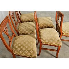 Swedish 19th Century Carved Oak Dining Chairs Set of Six - 4482435