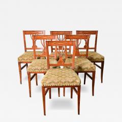 Swedish 19th Century Carved Oak Dining Chairs Set of Six - 4490861
