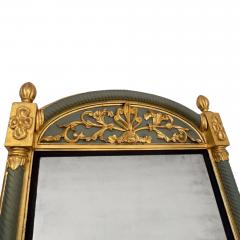 Swedish 19th Century Giltwood Mirror With Refreshed Green Paint - 3567986