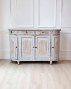 Swedish 19th Century Gustavian Style Four Door Demi Lune Buffet c 1880 - 4577555