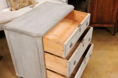Swedish 19th Century Gustavian Style Painted and Carved Three Drawer Chest - 3550095