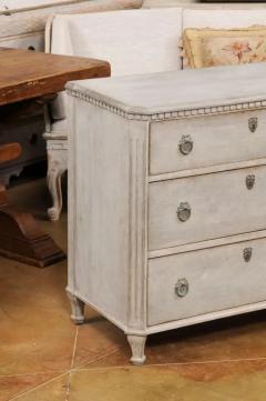 Swedish 19th Century Gustavian Style Painted and Carved Three Drawer Chest - 3550100