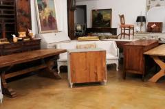 Swedish 19th Century Gustavian Style Painted and Carved Three Drawer Chest - 3550137