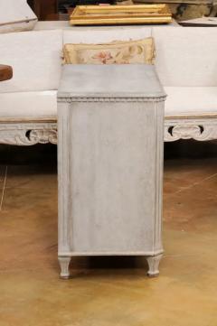 Swedish 19th Century Gustavian Style Painted and Carved Three Drawer Chest - 3550148