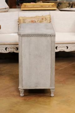 Swedish 19th Century Gustavian Style Painted and Carved Three Drawer Chest - 3550167