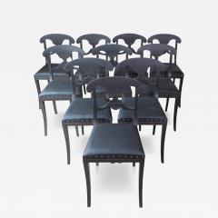 Swedish 19th Century Painted Dining Chairs Set of Ten - 4574152