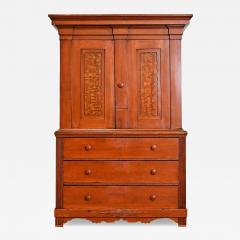 Swedish 19th Century Painted Linen Press - 4596050