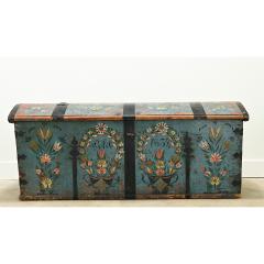 Swedish 19th Century Painted Pine Marriage Trunk - 3696636