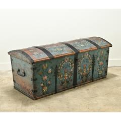 Swedish 19th Century Painted Pine Marriage Trunk - 3696777