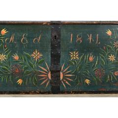 Swedish 19th Century Painted Pine Marriage Trunk - 3696731