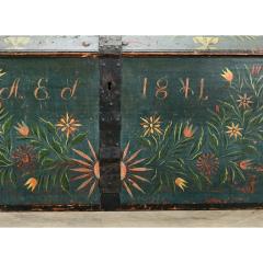 Swedish 19th Century Painted Pine Marriage Trunk - 3696733