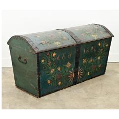 Swedish 19th Century Painted Pine Marriage Trunk - 3696837