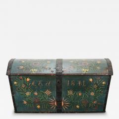 Swedish 19th Century Painted Pine Marriage Trunk - 3798341