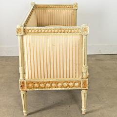Swedish 19th Century Painted and Parcel Gilt Settee - 4455425