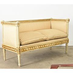 Swedish 19th Century Painted and Parcel Gilt Settee - 4455438