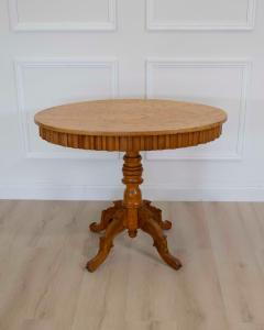 Swedish 19th Century Solid Birch Oval Occasional Table - 4699008